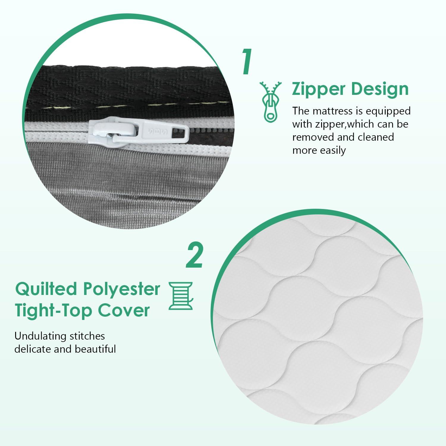 FDW 6 Inch Hybrid Mattress with Innerspring and Foam/Fiberglass Free/Medium Firm Spring Mattress/Full Size Mattress in a Box/CertiPUR-US Certified