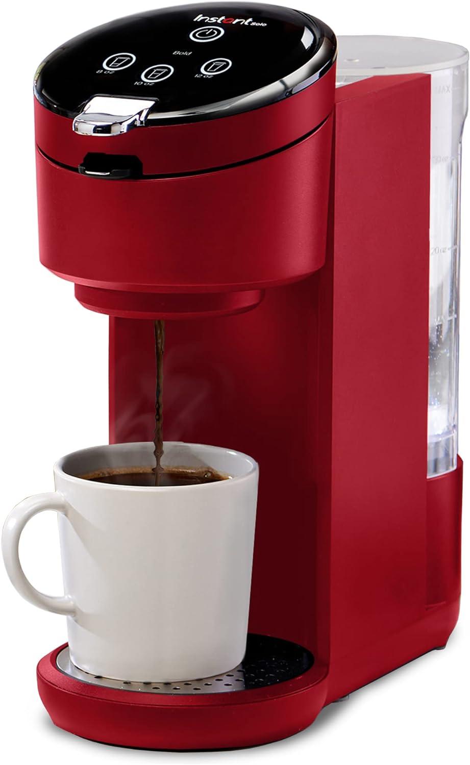 Maroon Single Serve Coffee Maker with Brew Strength Selector