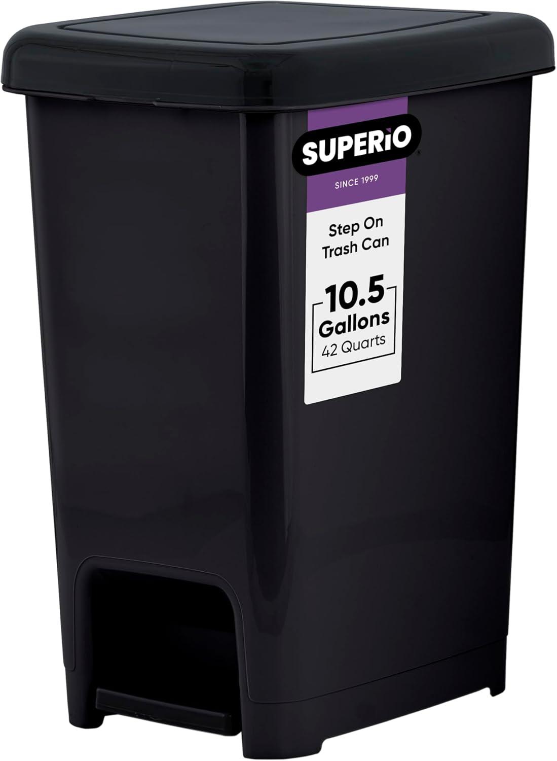 Superio 10.5 Gallon Step On Trash Can