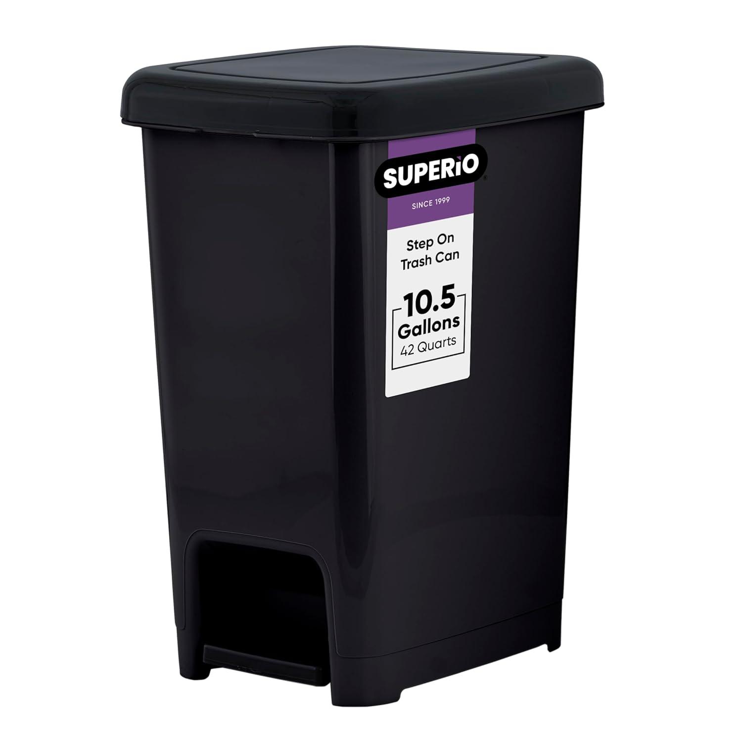 Superio 10.5 Gallon Step On Trash Can