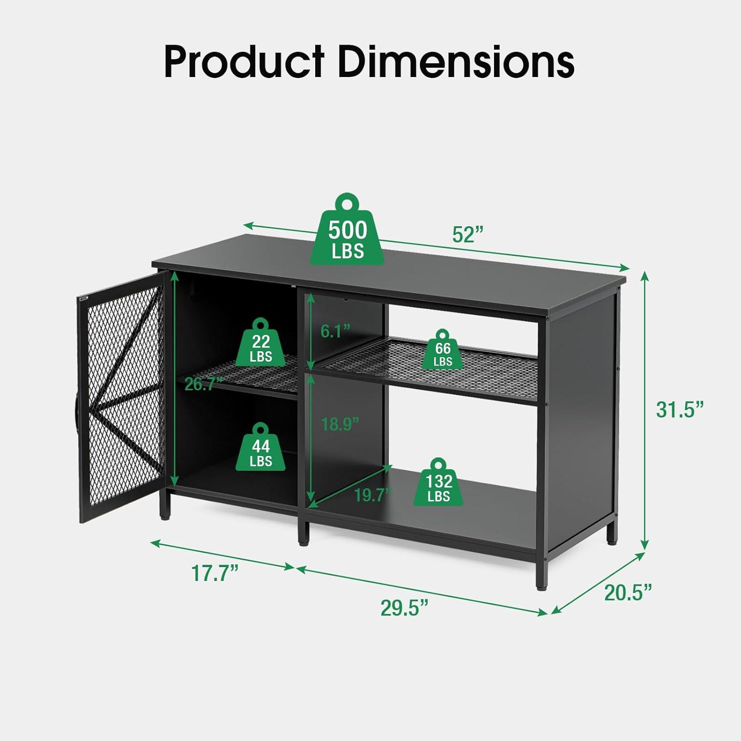 Tucker Murphy Pet™ Fish Tank Stand - 55-75 Gallon Wooden Aquarium Stand With Storage Cabinet For Fish Tank Accessories - 770 LBS Capacity, 51"X19.6"X35"H