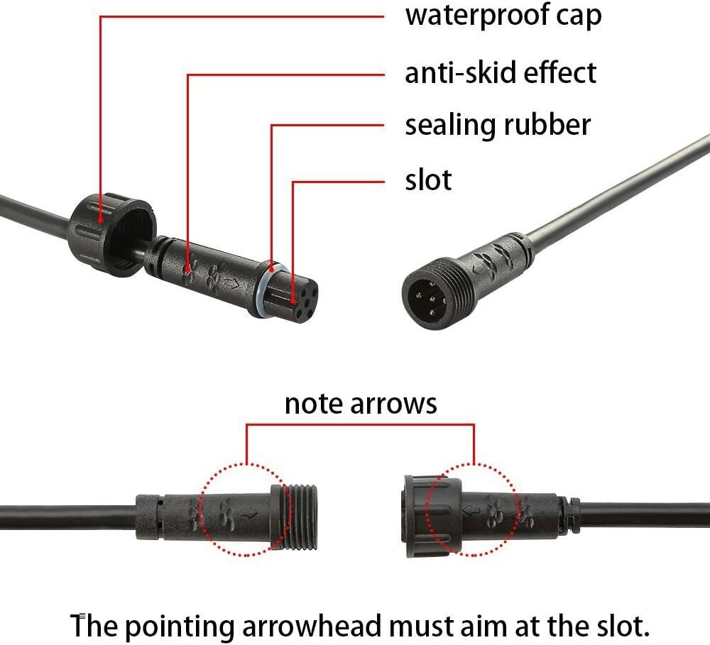 Sumaote 9.84ft 3m 5Pin Extension Cable Wire with Male and Female Connectors at Both Ends for RGBW Color LED Deck Light (5 Pin, 9.84ft, 5 Pack)