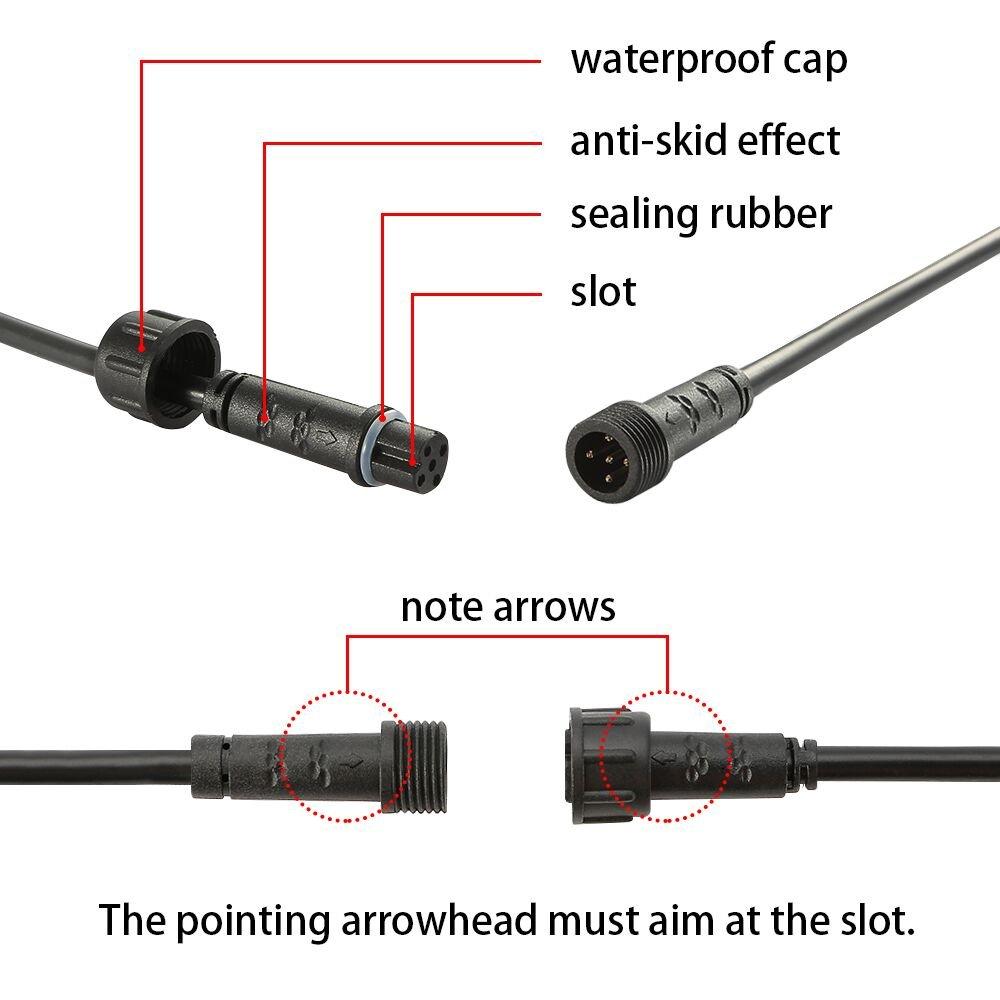 Sumaote 9.84ft 3m 5Pin Extension Cable Wire with Male and Female Connectors at Both Ends for RGBW Color LED Deck Light (5 Pin, 9.84ft, 5 Pack)