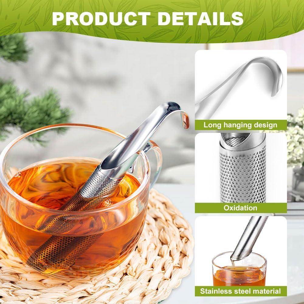 Tea Infuser Set for Loose Leaf Tea - Stainless Steel Filter for Perfect Brewing | 2 Pcs with Cleaning Brush and Tea Leaf Clip | Portable and Convenient | Ideal for Herbal Tea and Spices