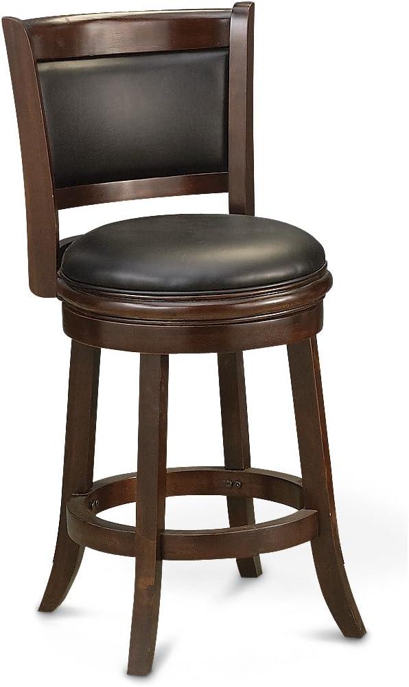 Cappuccino Elegance 30" Swivel Bar Stool with Faux Leather