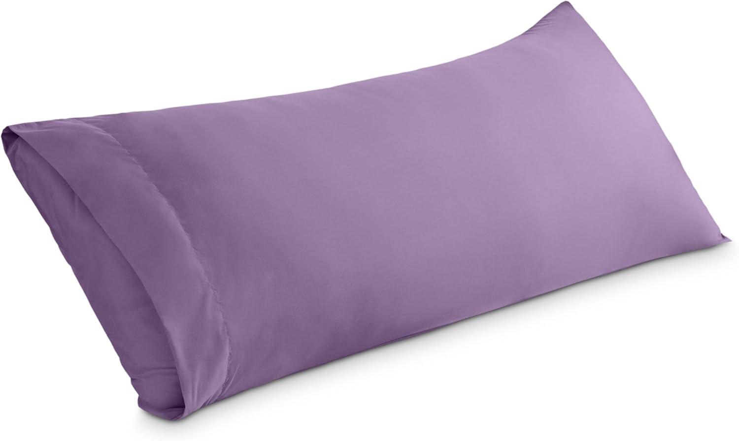 Lavender Cotton Hypoallergenic Body Pillowcase with Envelope Closure