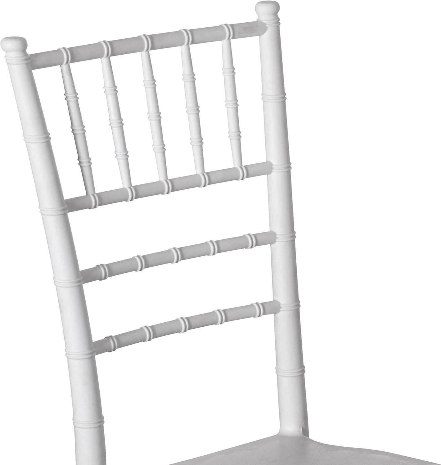 Fabulaxe Modern White Stackable Chiavari Dining Chair, Seating for Dining, Events and Weddings, Party Chair, White