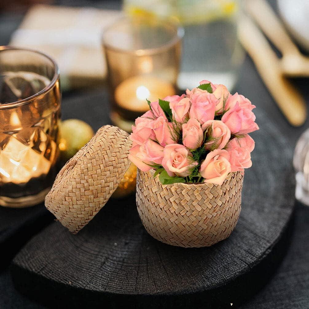 2 Pcs Sea Small Basket with Lid Flower Box Woven Gift Practical
