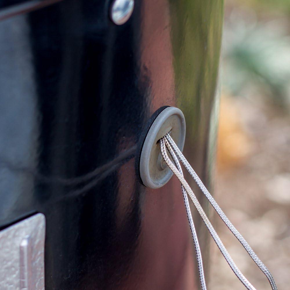 Black Porcelain Charcoal Smoker with Steel Grates and Thermometer