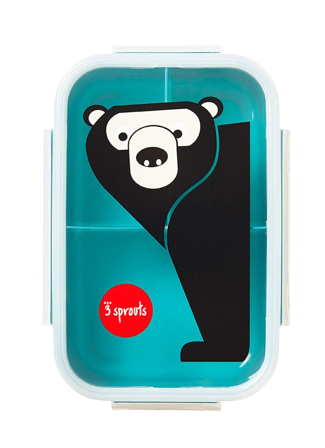 Teal Bear 3-Compartment Leakproof Bento Box