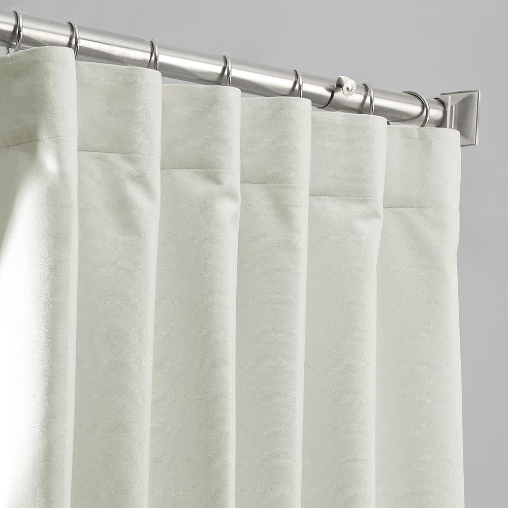 HPD Half Price Drapes Vintage Blackout Curtains for Bedroom - 120 Inches Long Thermal Cross Linen Weave Full Light Blocking 1 Panel Blackout Curtain, (50W x 120L), Starlight Off White