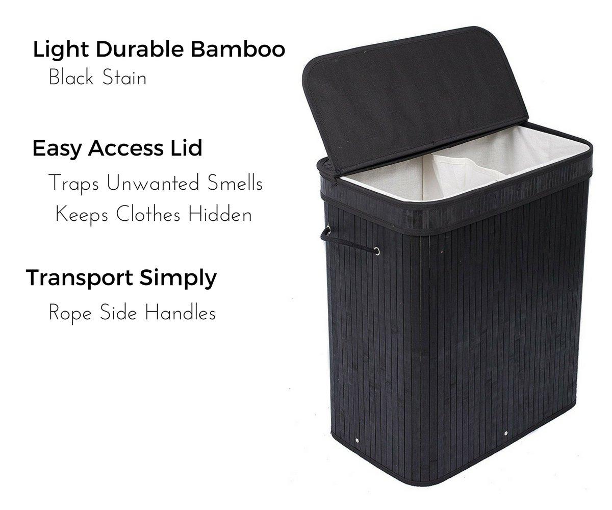 BirdRock Home Bamboo Laundry Sorter with Handles