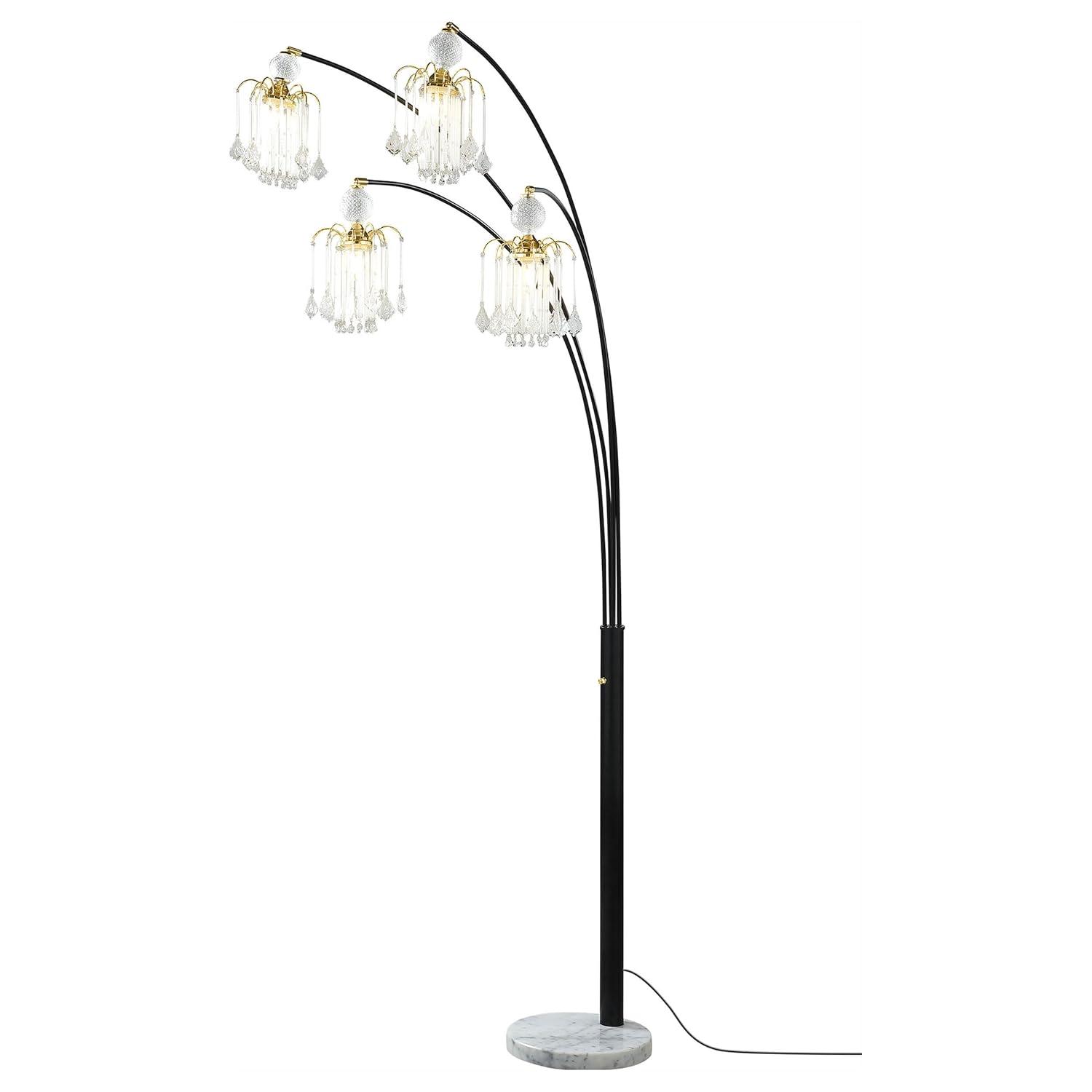 Maisel Floor Lamp with 4 Staggered Shades Black