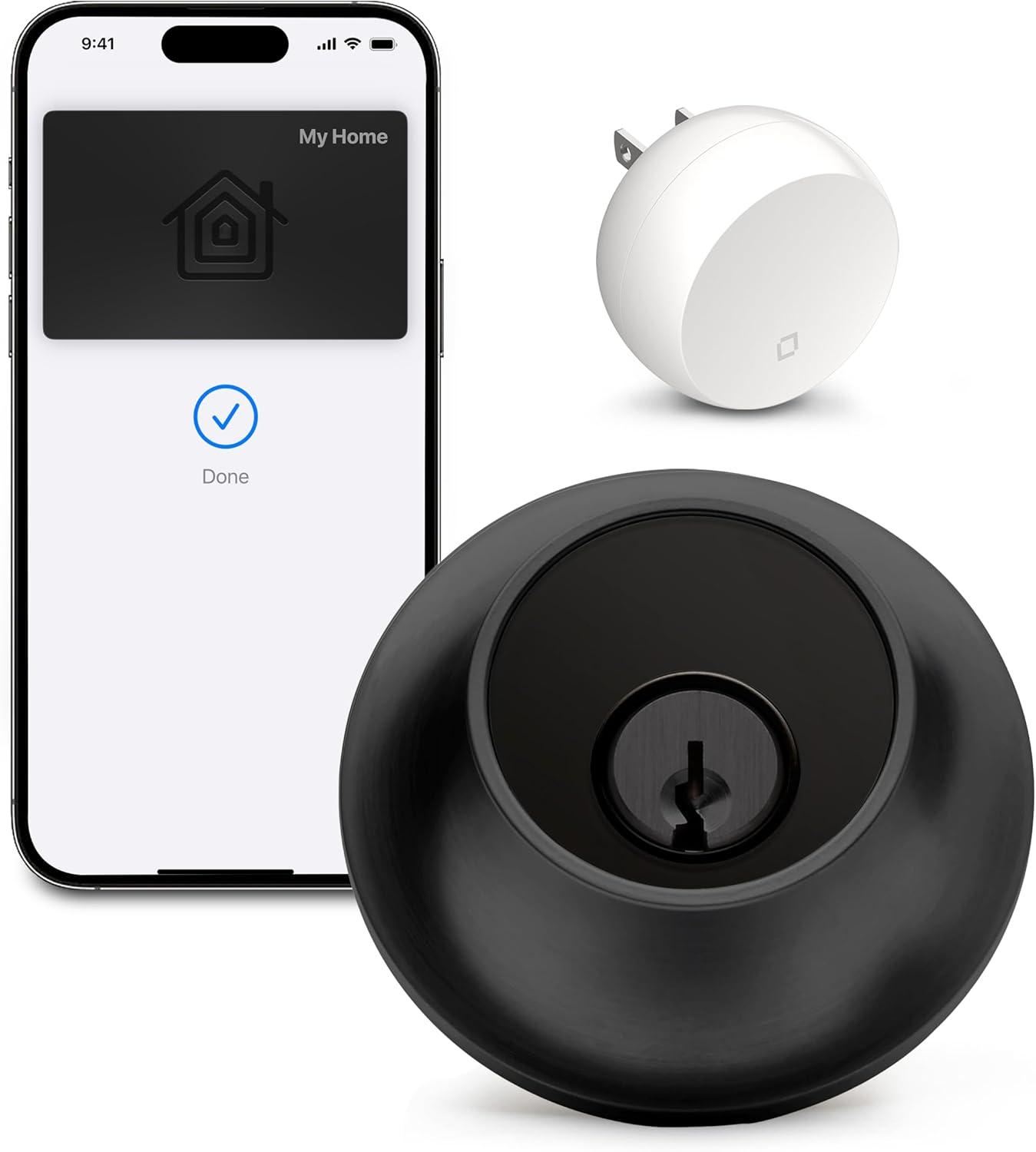 Matte Black Wi-Fi Bluetooth Smart Deadbolt with Keyed Entry