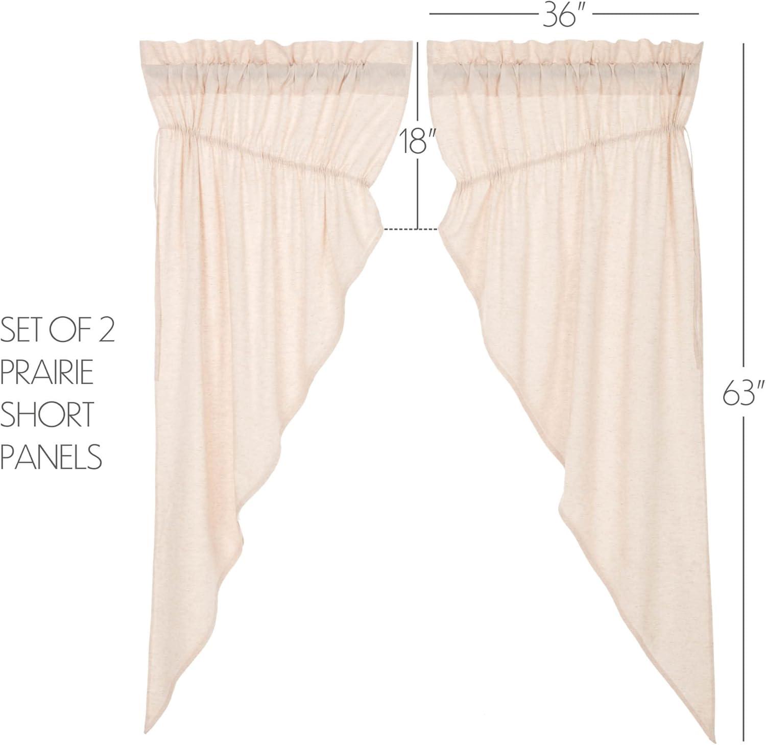 VHC Brands Simple Life Flax Prairie Short Panel Set, Creme (2 Panels)