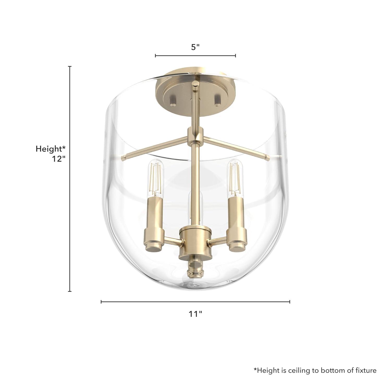 Hunter Sacha Natural Iron 3 Light Flush Mount Ceiling Light Fixture