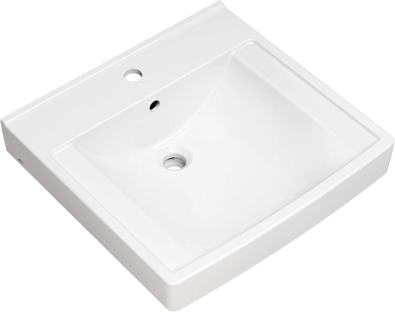 American Standard Decorum 20.25'' White Vitreous China Rectangular Bathroom Sink with Overflow