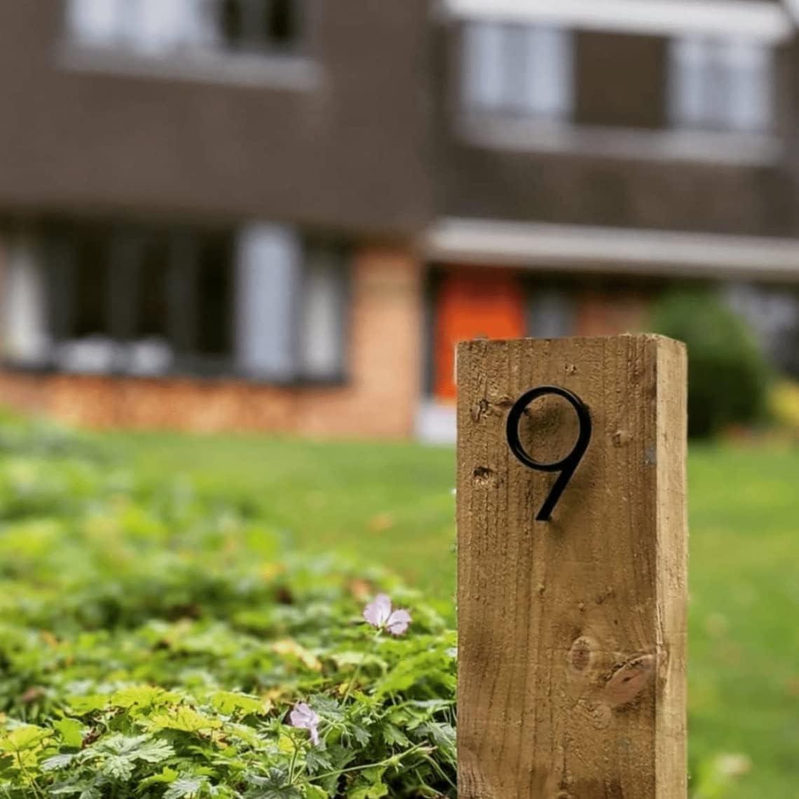 6 Inch Black Metal Floating House Number with Screws