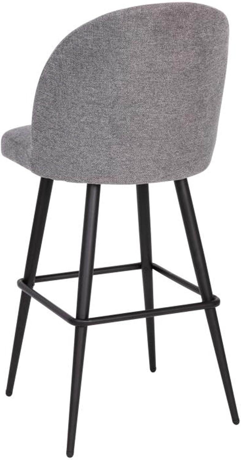 Flash Furniture Lyla Commercial Grade Modern Armless Barstools with Contoured Backrest, Steel Frame and Integrated Footrest - Set of 2