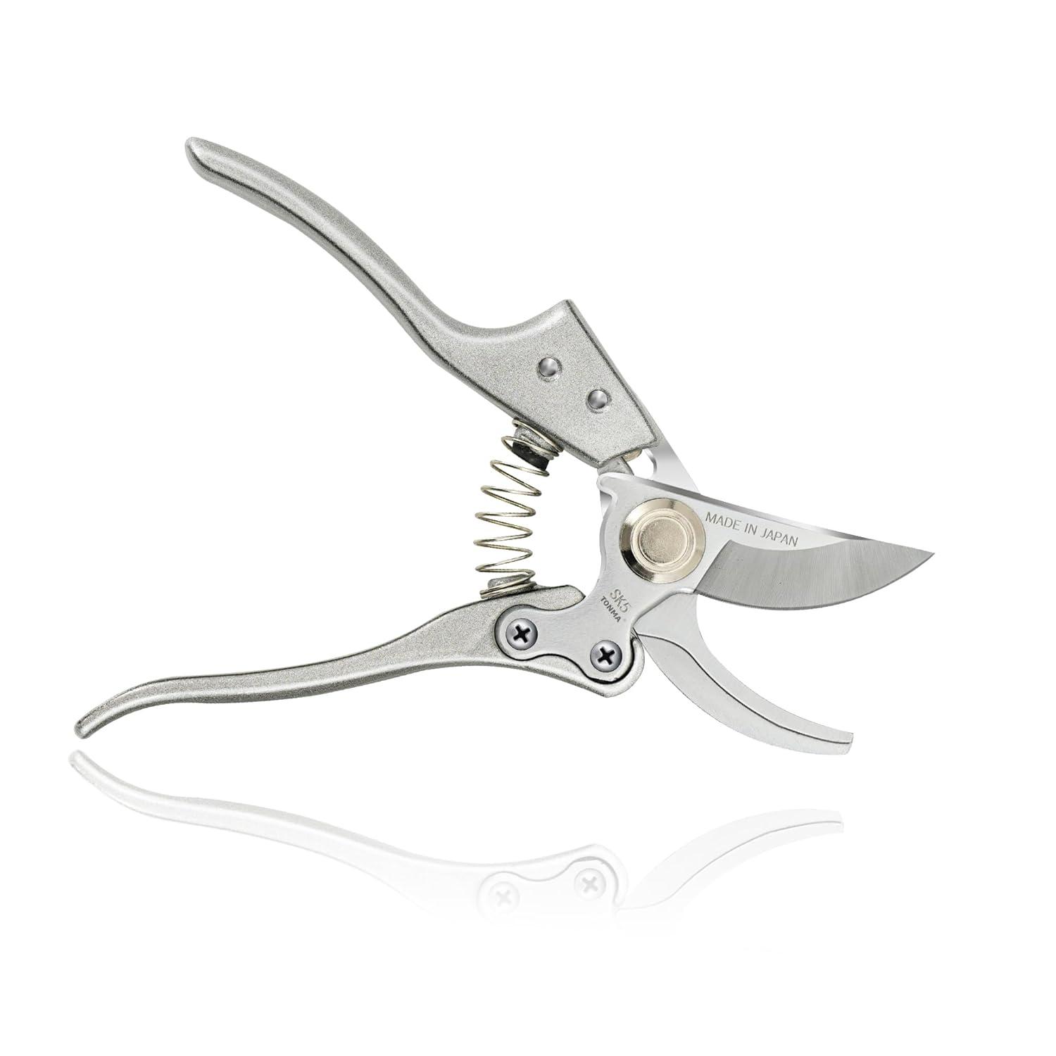 TONMA Pruning Shears for Gardening [Made in Japan] 8 Inch Bypass Garden Scissors Secateurs, Premium Japanese Gardening Tools Hand Pruner Clippers with Ergonomic Handle