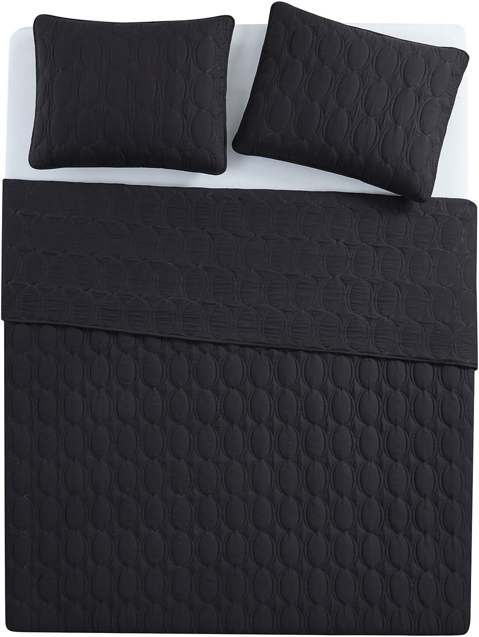Nina Embossed Basketweave Quilt Set