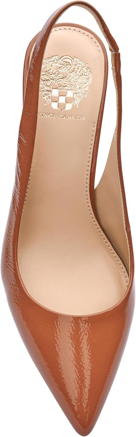 Tawny Birch Pointed Toe Slingback High Heels in Genuine Leather