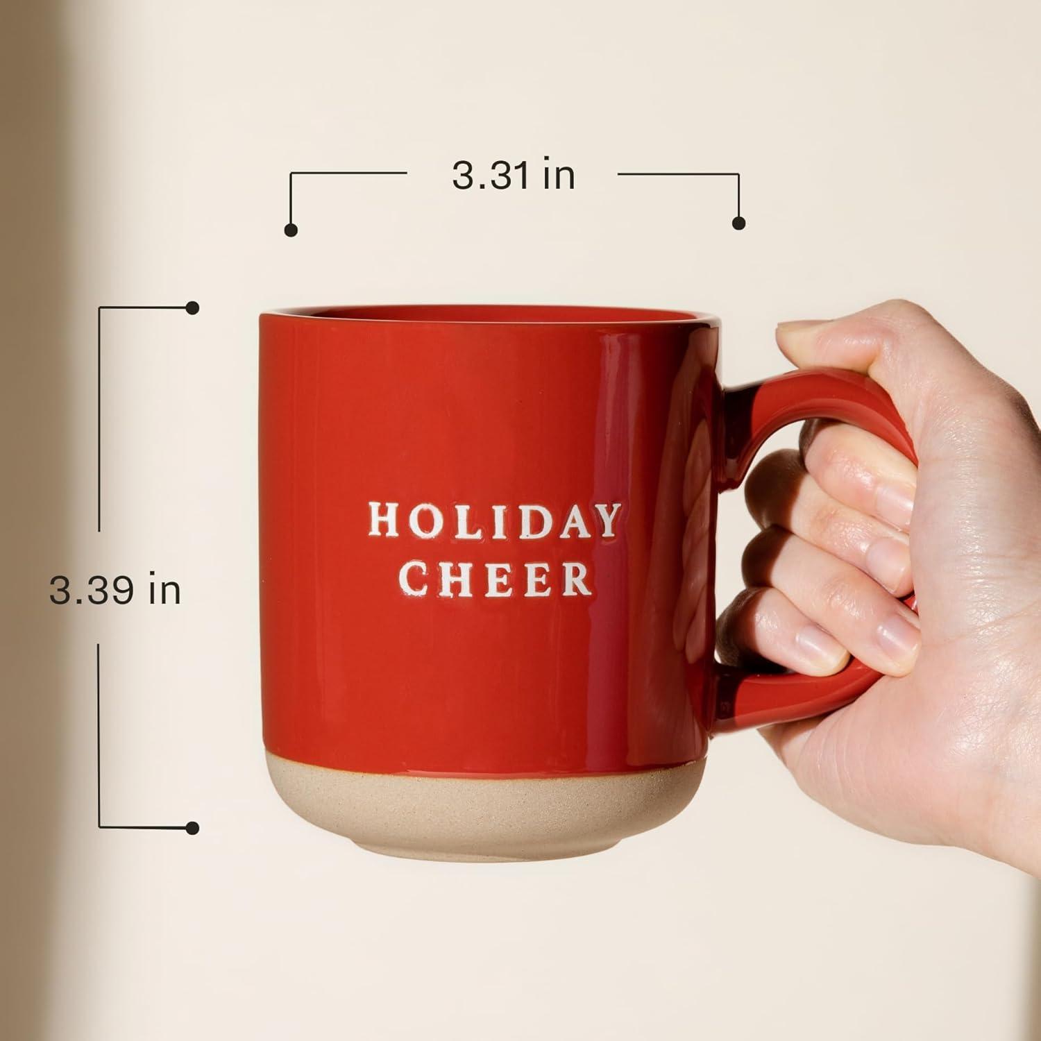 Holiday Cheer Red Ceramic Christmas Coffee Mug - 14oz