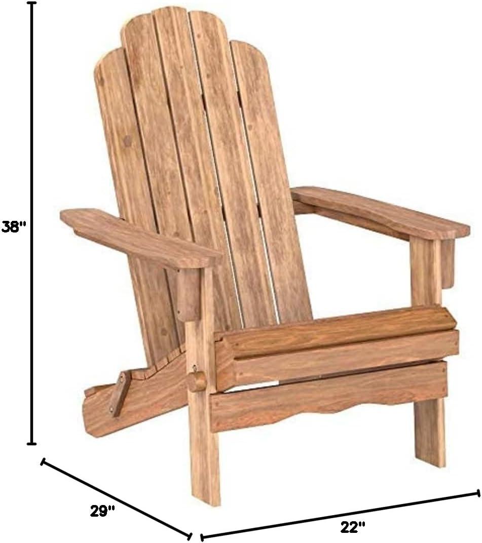 Dark Brown Acacia Wood Foldable Adirondack Outdoor Chair