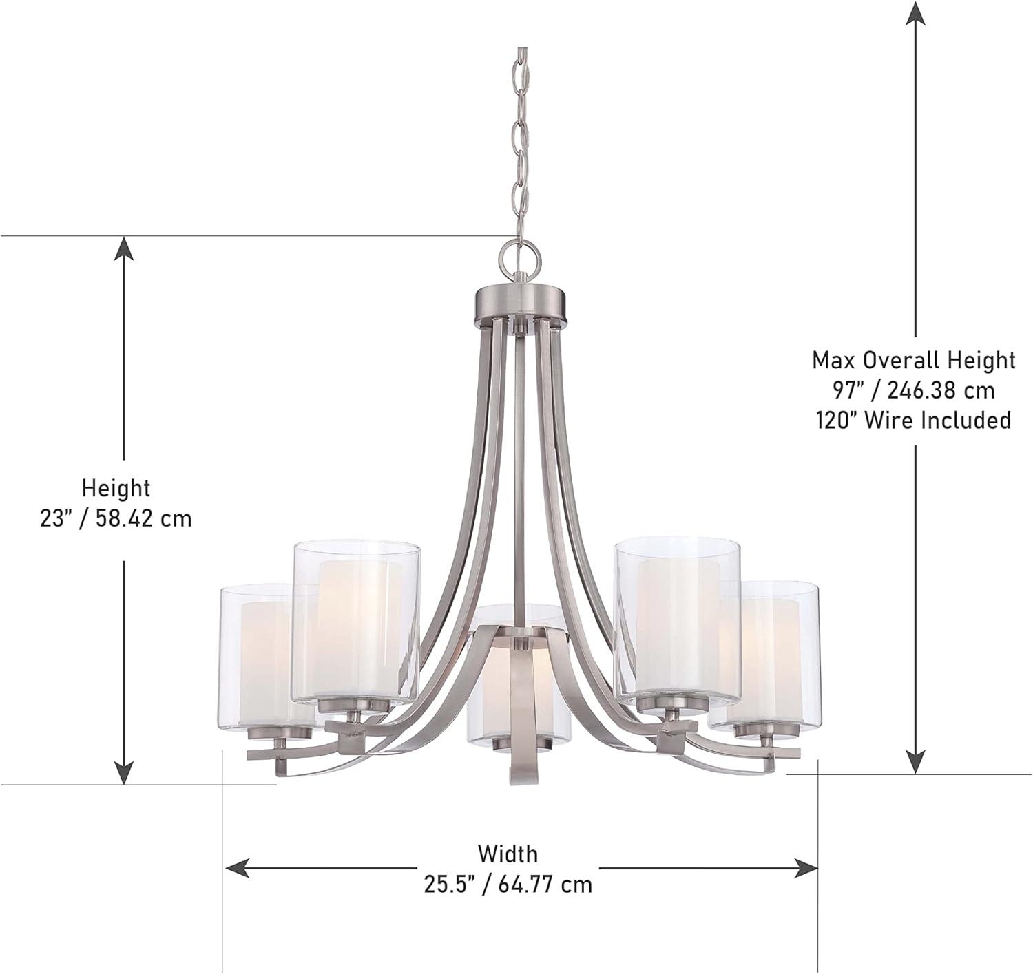 Minka Lavery 4105-84 Parsons Studio 5 Light Chandelier in Brushed Nickel