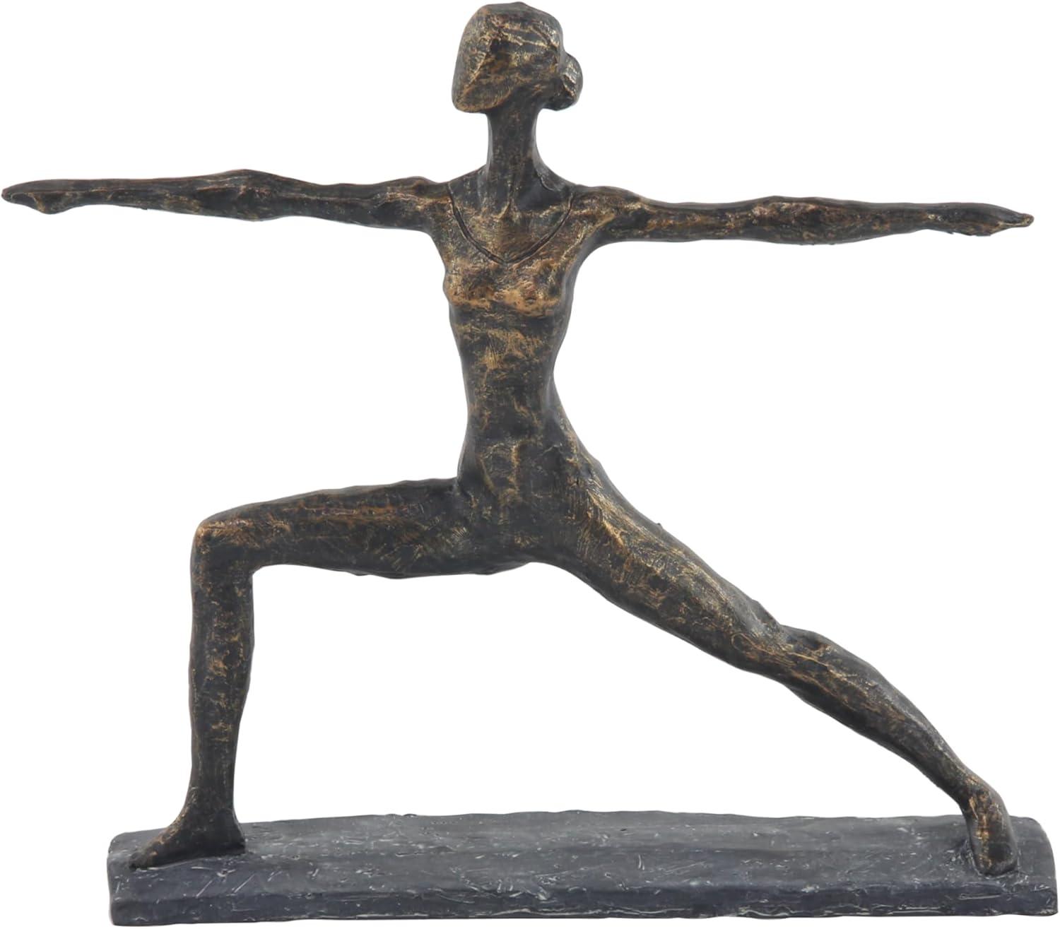 Contemporary Brass Yoga Pose Sculpture 14" x 12"