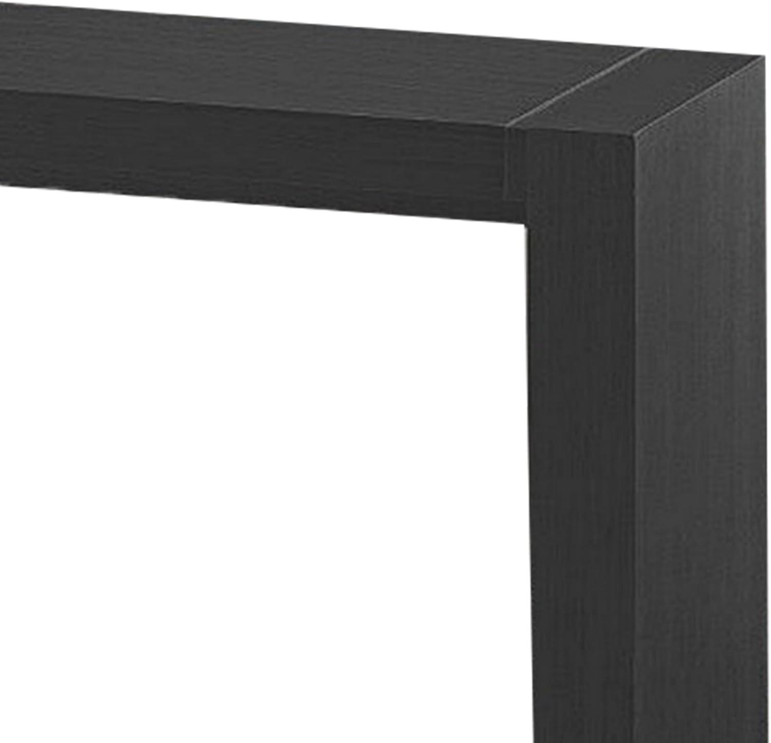 Benjara Loen 60 Inch Long Bar Height Table, Rectangular Panel Base Brown Oak Veneer