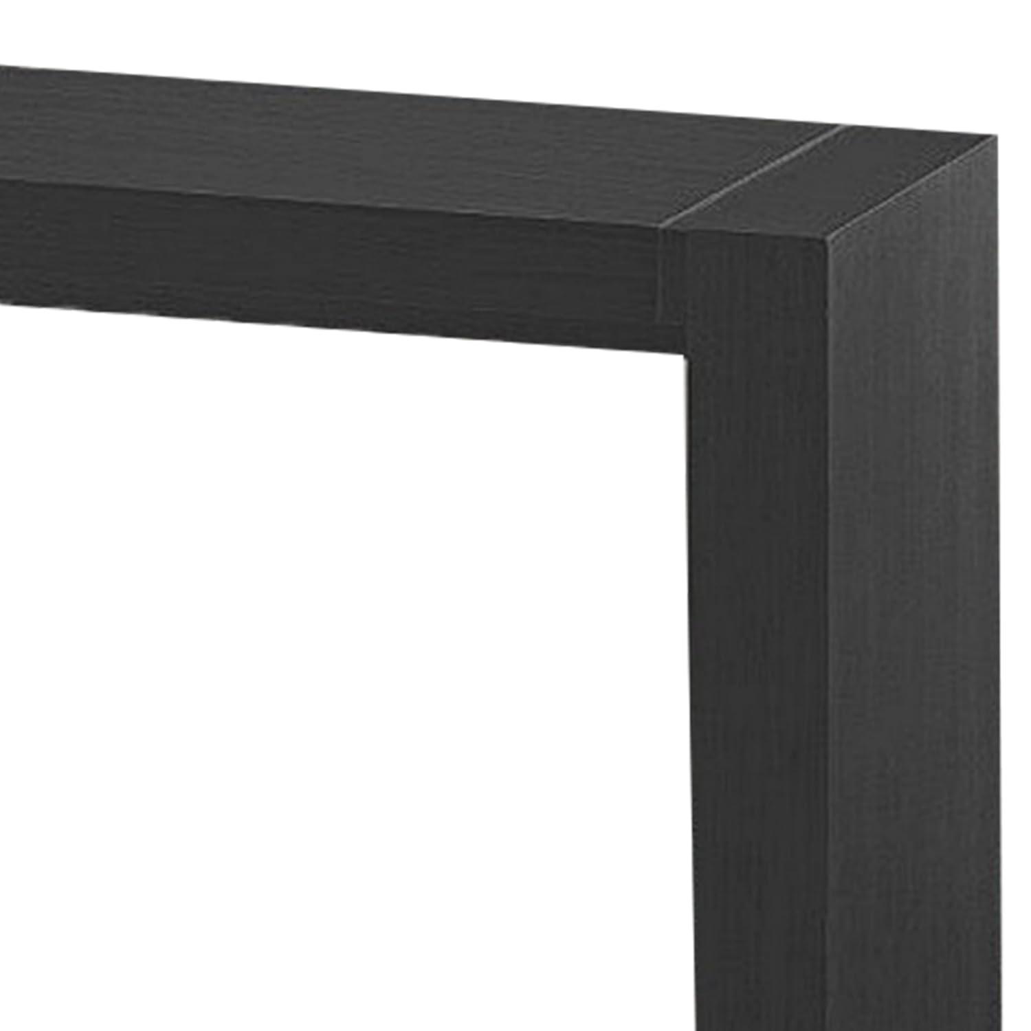 Benjara Loen 60 Inch Long Bar Height Table, Rectangular Panel Base Brown Oak Veneer