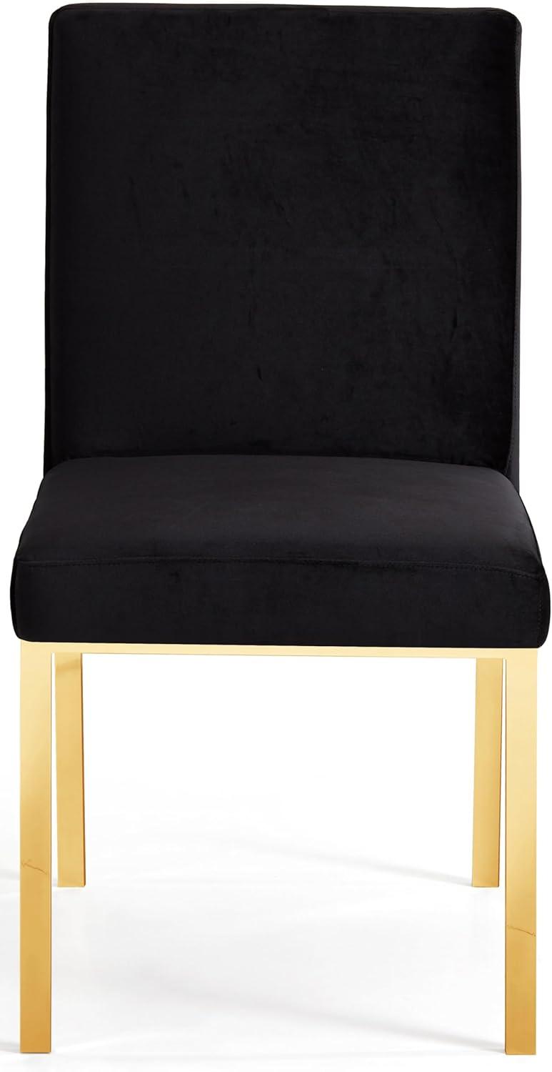 Opal Black Velvet Dining Chair with Gold Metal Frame
