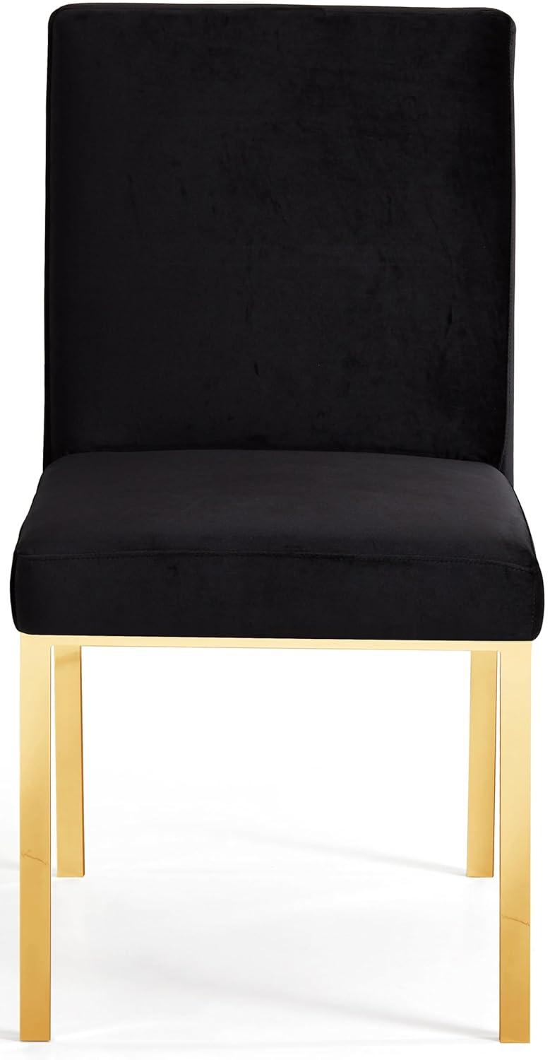 Opal Black Velvet Dining Chair with Gold Metal Frame