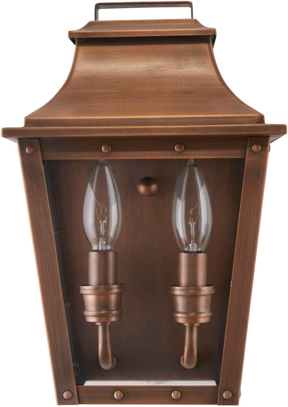 Copper Patina 11.5" Outdoor Wall Lantern with Clear Glass