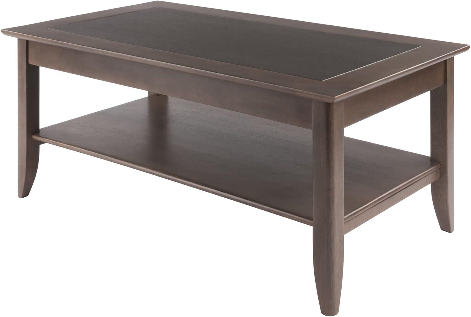 Santino Transitional Rectangular Coffee Table in Oyster Gray