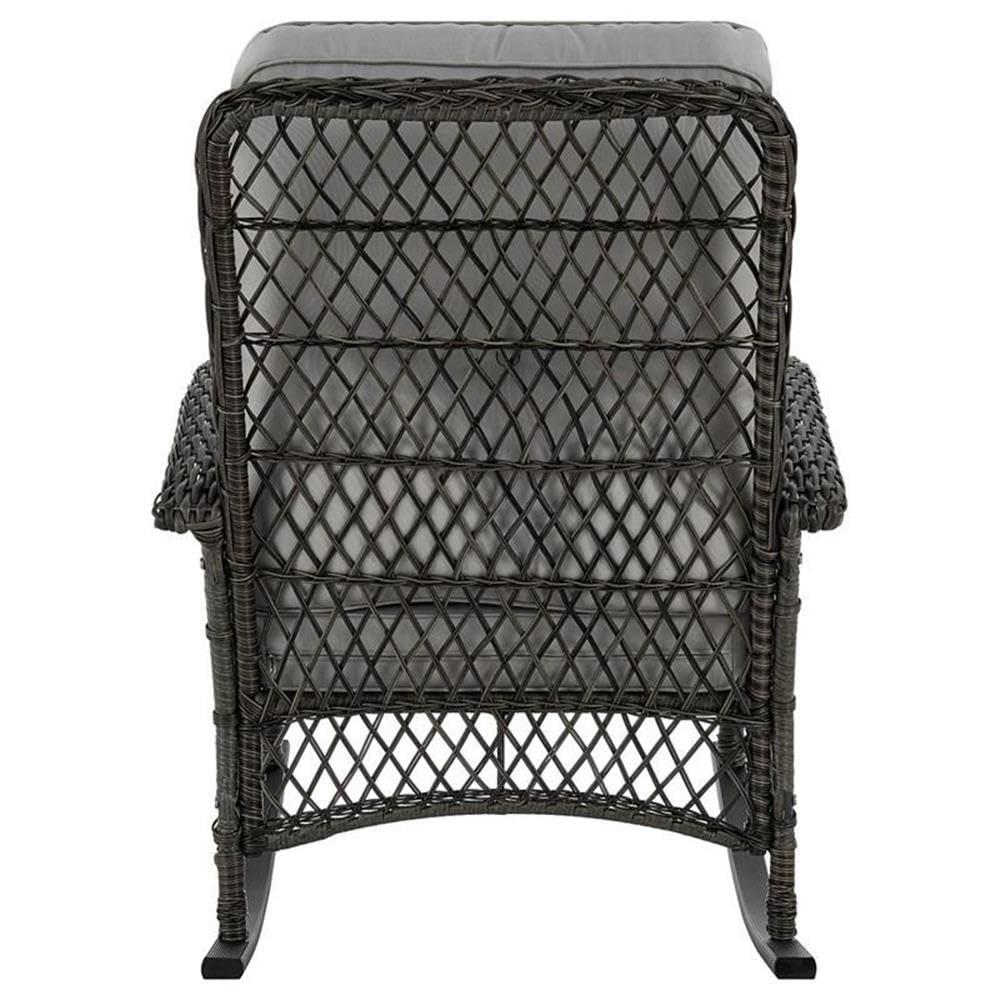 Furttuo Steel Rattan Outdoor Rocking Chair with Cushions