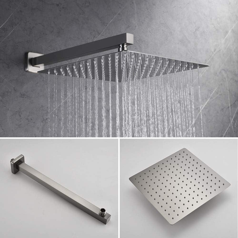 10-Inch Brushed Nickel Wall-Mounted Rain Shower System