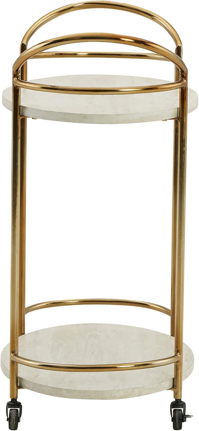 Signature Design by Ashley Casual Tarica Bar Cart  Cream/Gold Finish