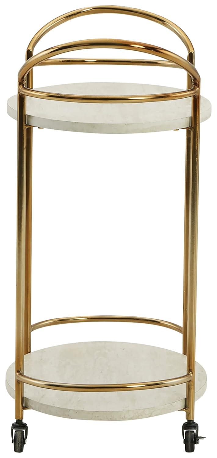 Signature Design by Ashley Casual Tarica Bar Cart  Cream/Gold Finish