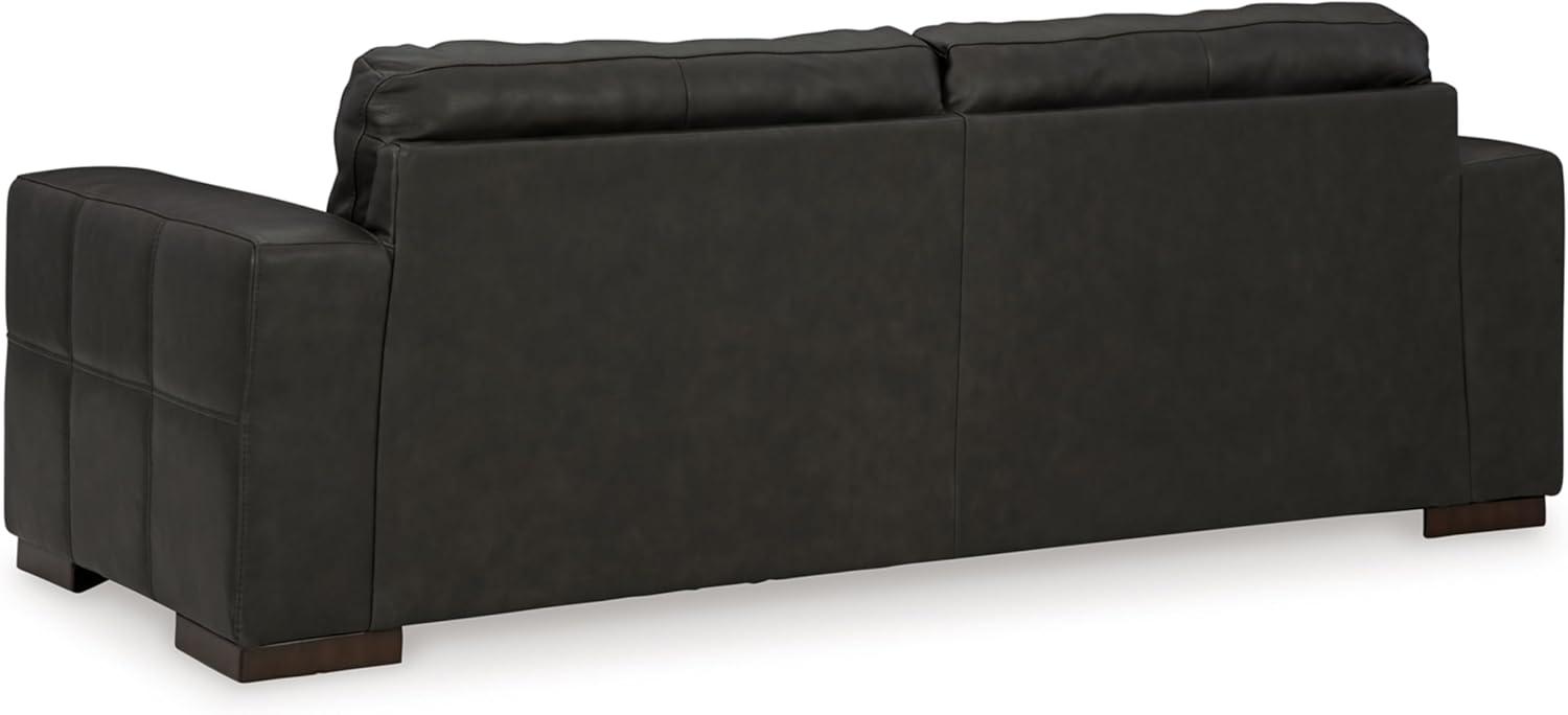 Ashley Furniture Luigi Thunder Sofa with Exposed feet and Faux Wood Finish