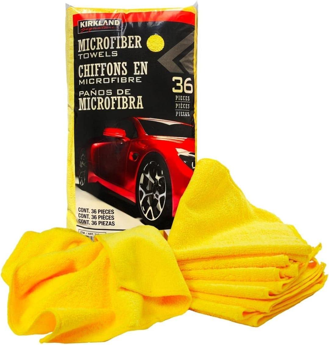 Kirkland Signature Ultra High Pile Premium Microfiber Towels, 36 Count (Pack of 1), Yellow - 713160