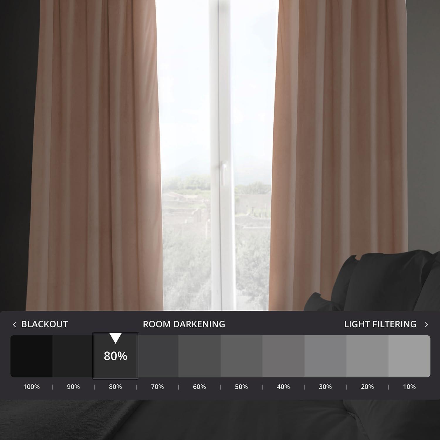 HPD Half Price Drapes Heritage Plush Velvet Curtains 108 Inches Long Room Darkening Curtains for Bedroom & Living Room 50W x 108L, (1 Panel), Peach Blossom