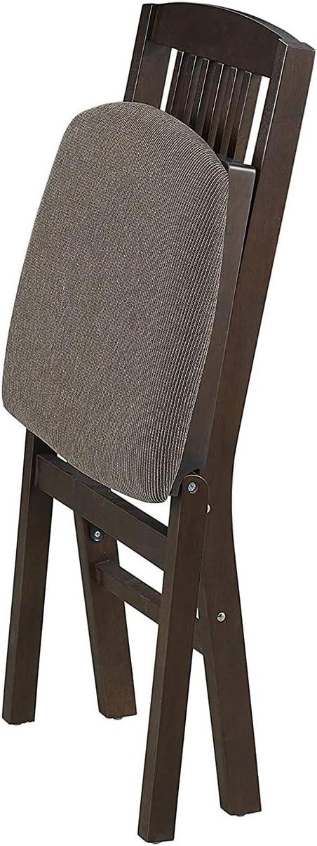 MECO Wood Fabric Upholstered Seat Folding Chair