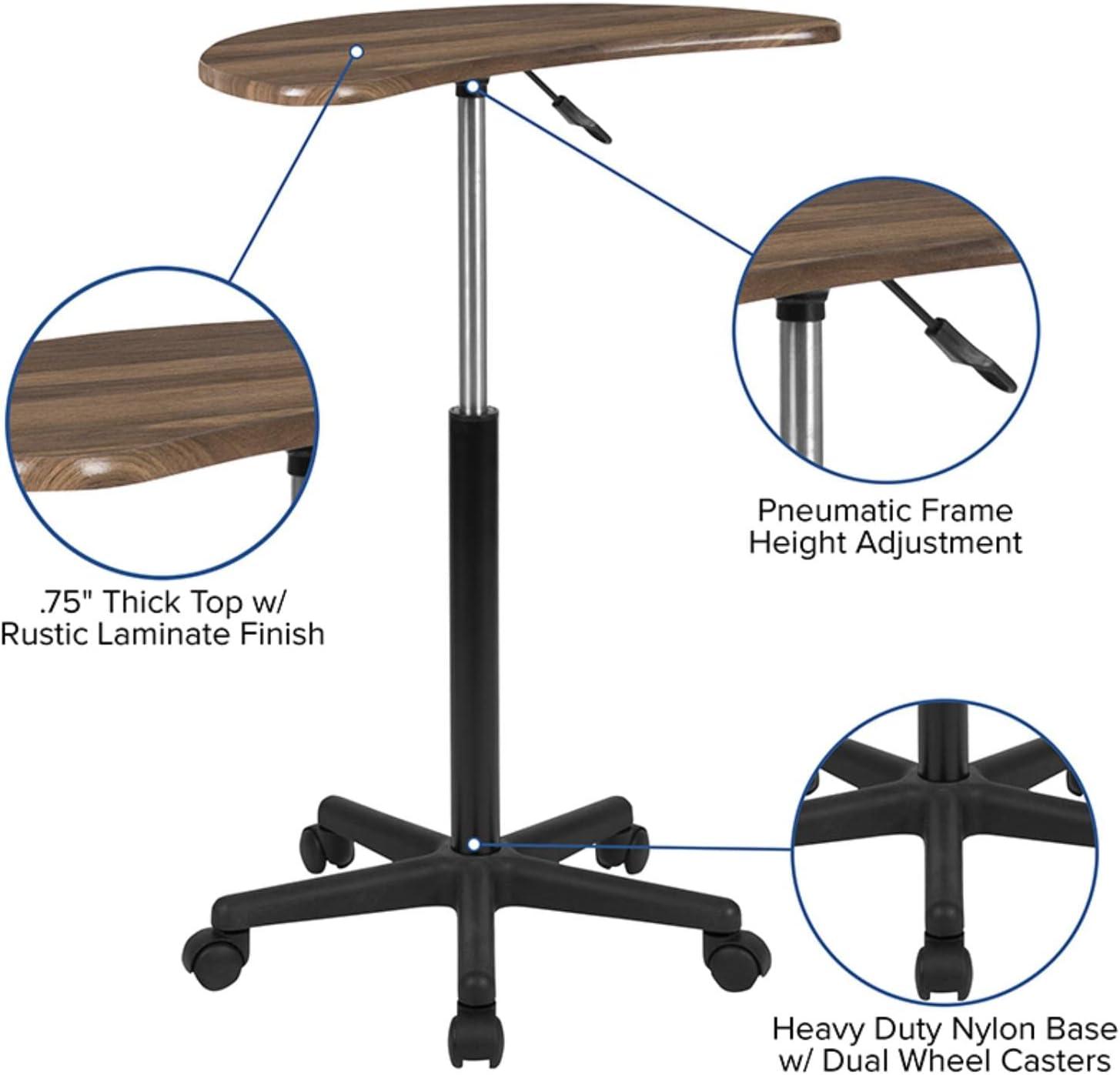 Flash Furniture Sit to Stand Mobile Laptop Computer Desk - Portable Rolling Standing Desk