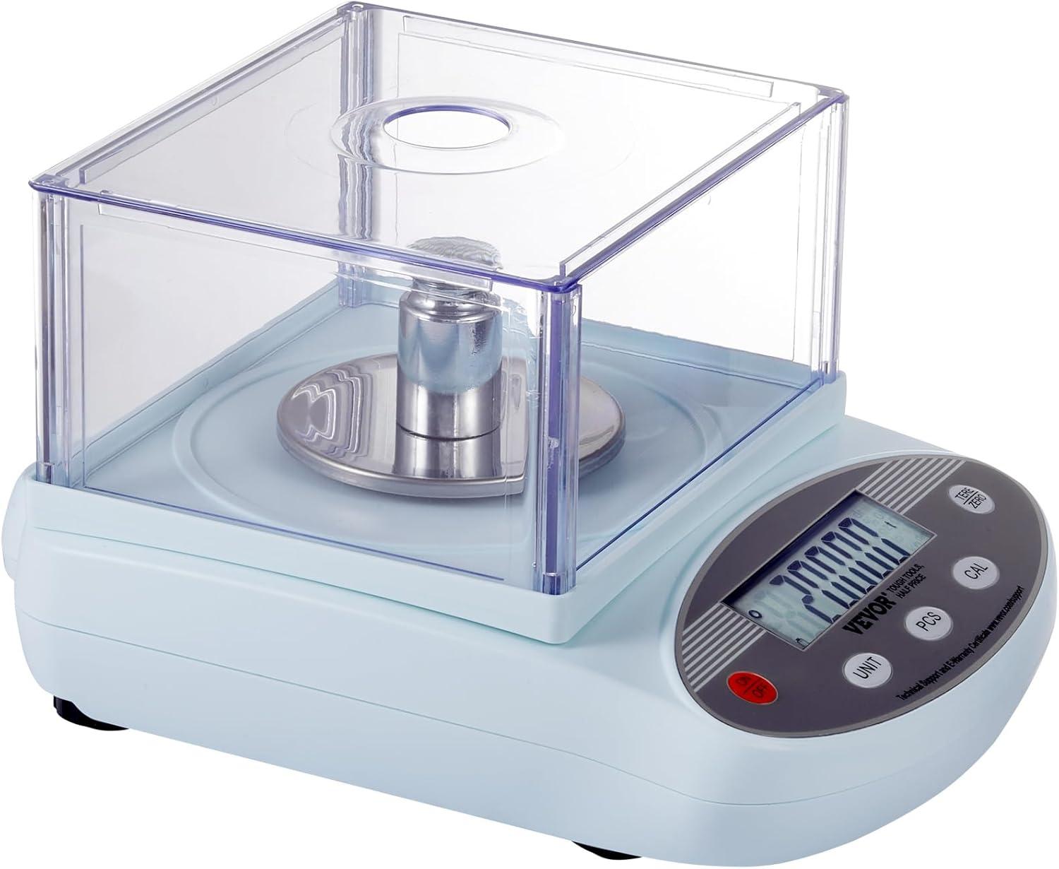 VEVOR Analytical Balance Lab Scale 500g x 0.001g 13 Units with Windshield LCD