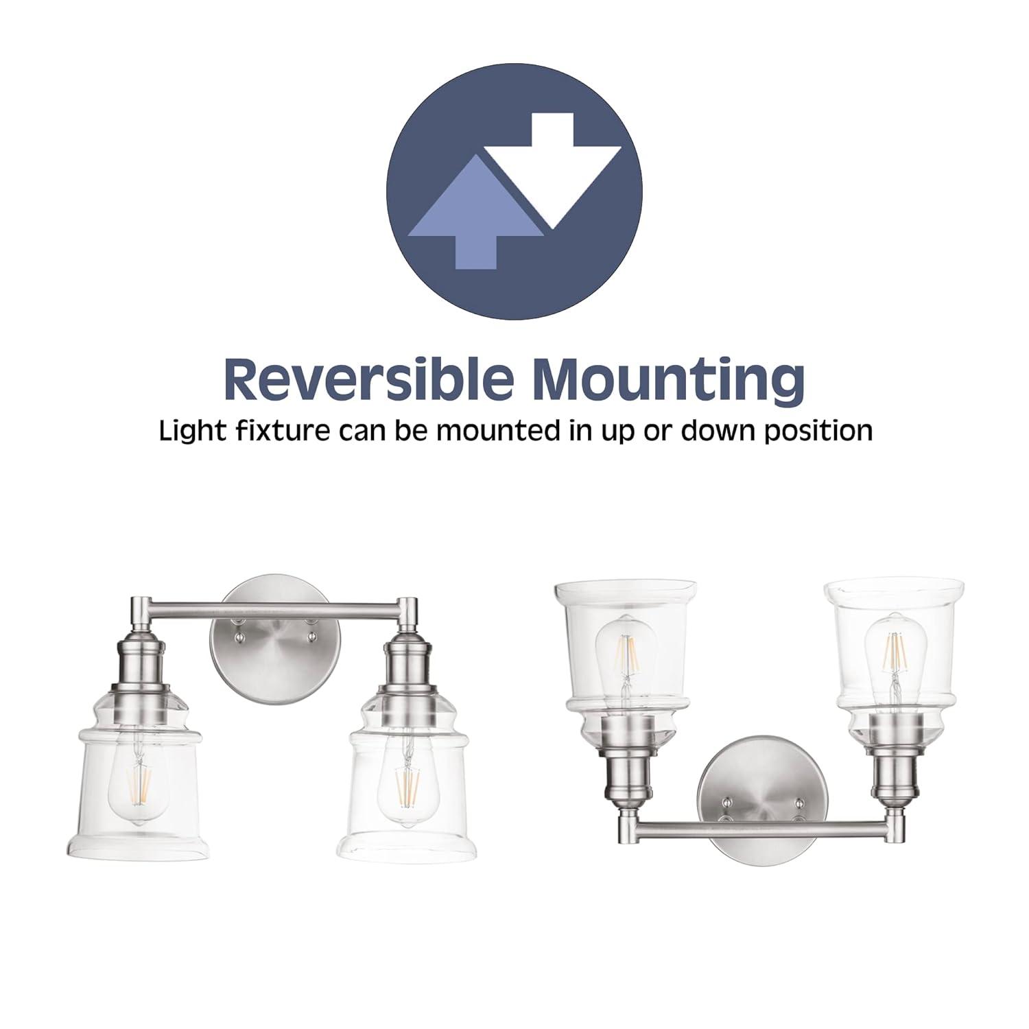 Prominence Home Eaton Ridge Two Light Vanity in Brushed Nickel