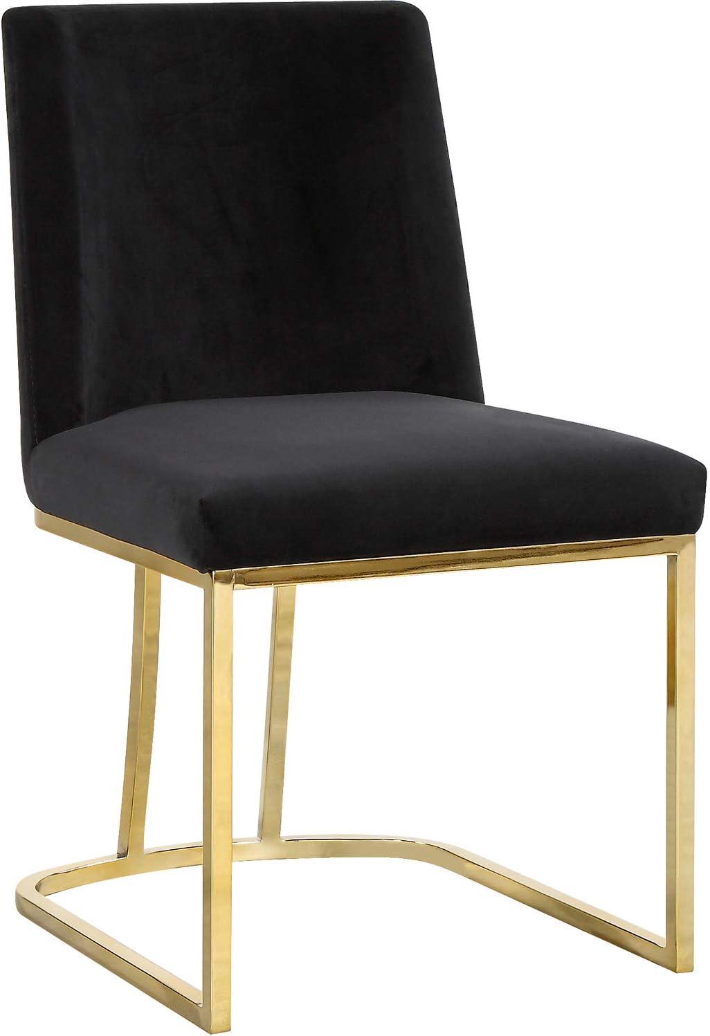 Maykoosh Nordic Haven Black Velvet Dining Chair, Set of 2