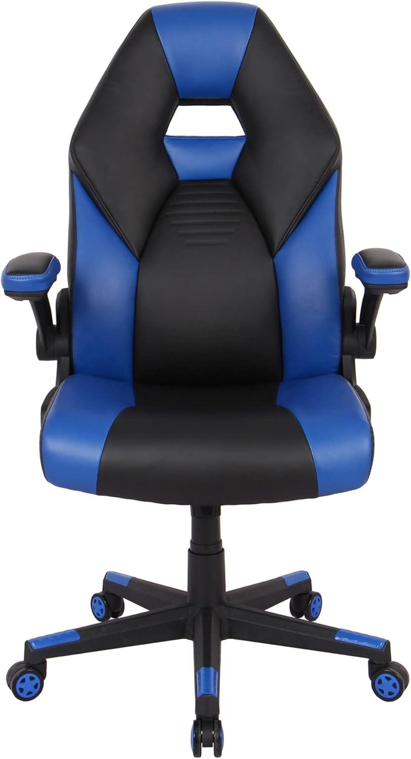 RS Gaming™ RGX Faux Leather High-Back Gaming Office Chair, Black/Blue, BIFMA Compliant