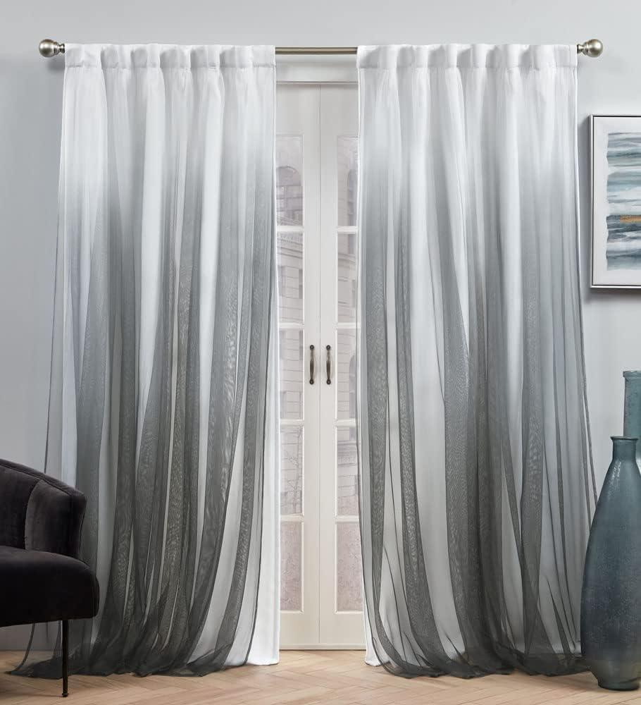 Set of 2 Crescendo Lined Blackout Hidden Tab Curtain Panel - Exclusive Home